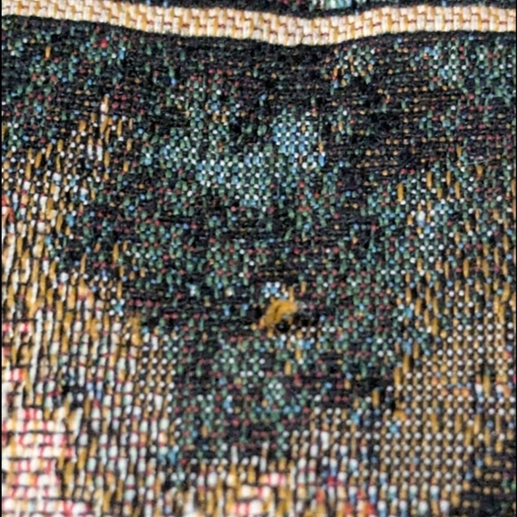 Tapestry pillow by Donna Richardson with burgundy trim - Picture 6 of 8